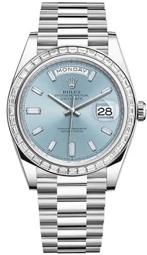 Rolex Day-Date 40 MM, PLATINUM AND DIAMOND
